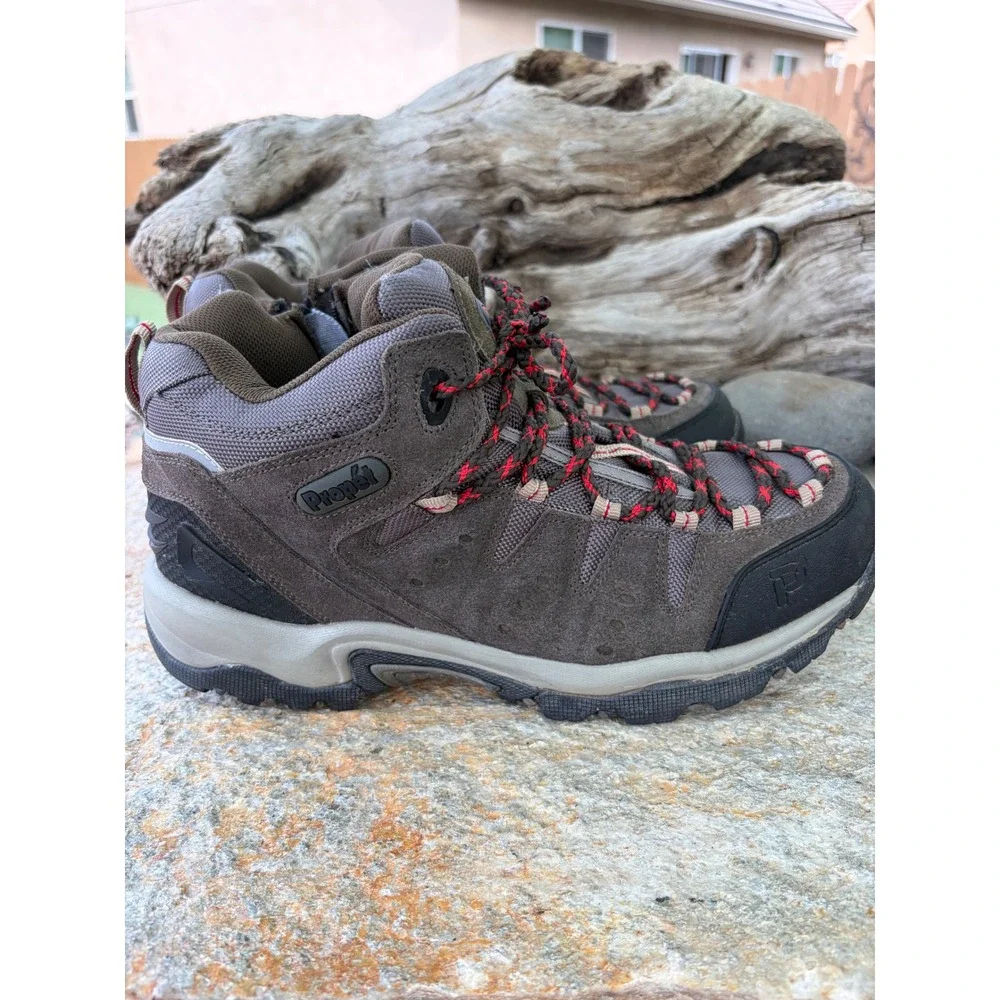 Propet Ridge Walker Mens 9.5 3E Brown Hiking Boots‎ Leather Side Zip M6026